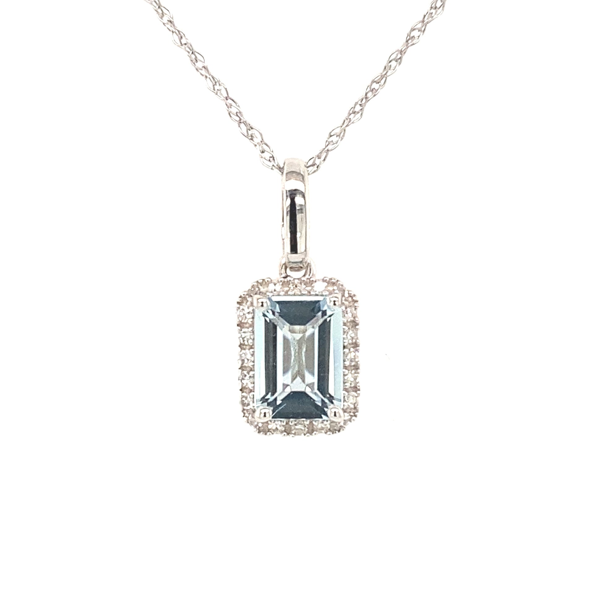 Aquamarine and Diamond Pendant  Gardiner Brothers