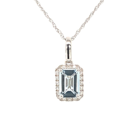 Aquamarine and Diamond Pendant  Gardiner Brothers