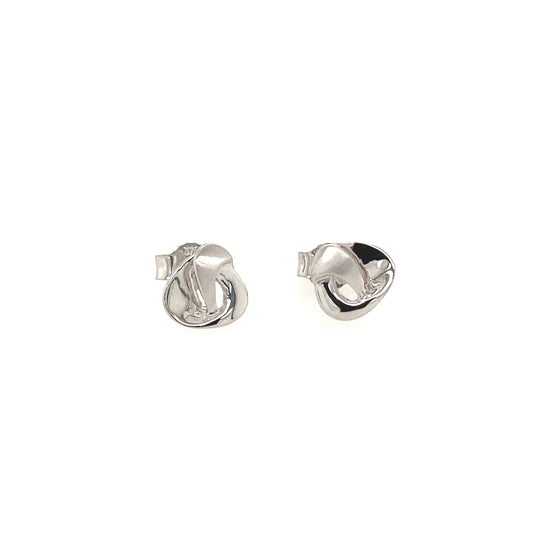 White Gold Knot Stud Earrings  Gardiner Brothers