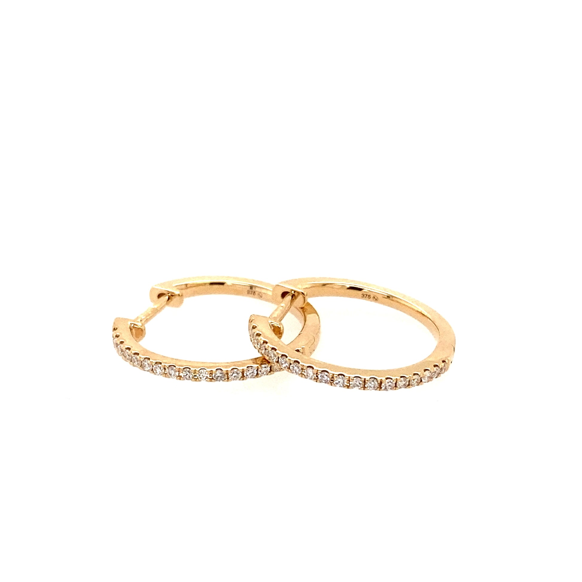 Yellow Gold Diamond Hoop Earrings  Gardiner Brothers