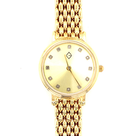 Ladies 14ct Yellow Gold Wrist Watch  Gardiner Brothers