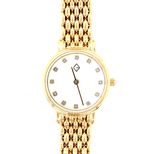 Ladies 14ct Yellow Gold Wrist Watch  Gardiner Brothers