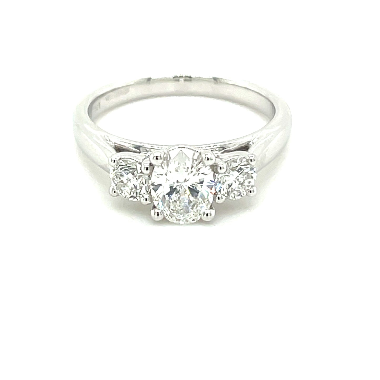 Aurora Oval and Round Diamond 3 Stone ring - 1.15cts  Gardiner Brothers