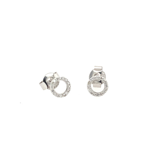 White Gold Diamond Circle Earrings  Gardiner Brothers