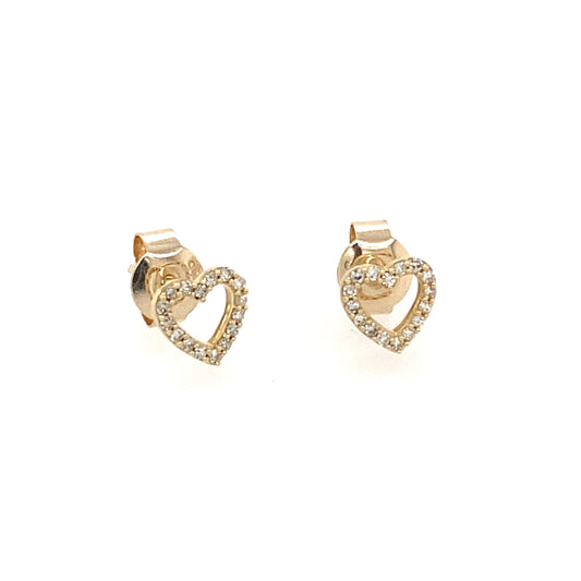 Yellow Gold Heart Shaped Diamond Earrings  Gardiner Brothers