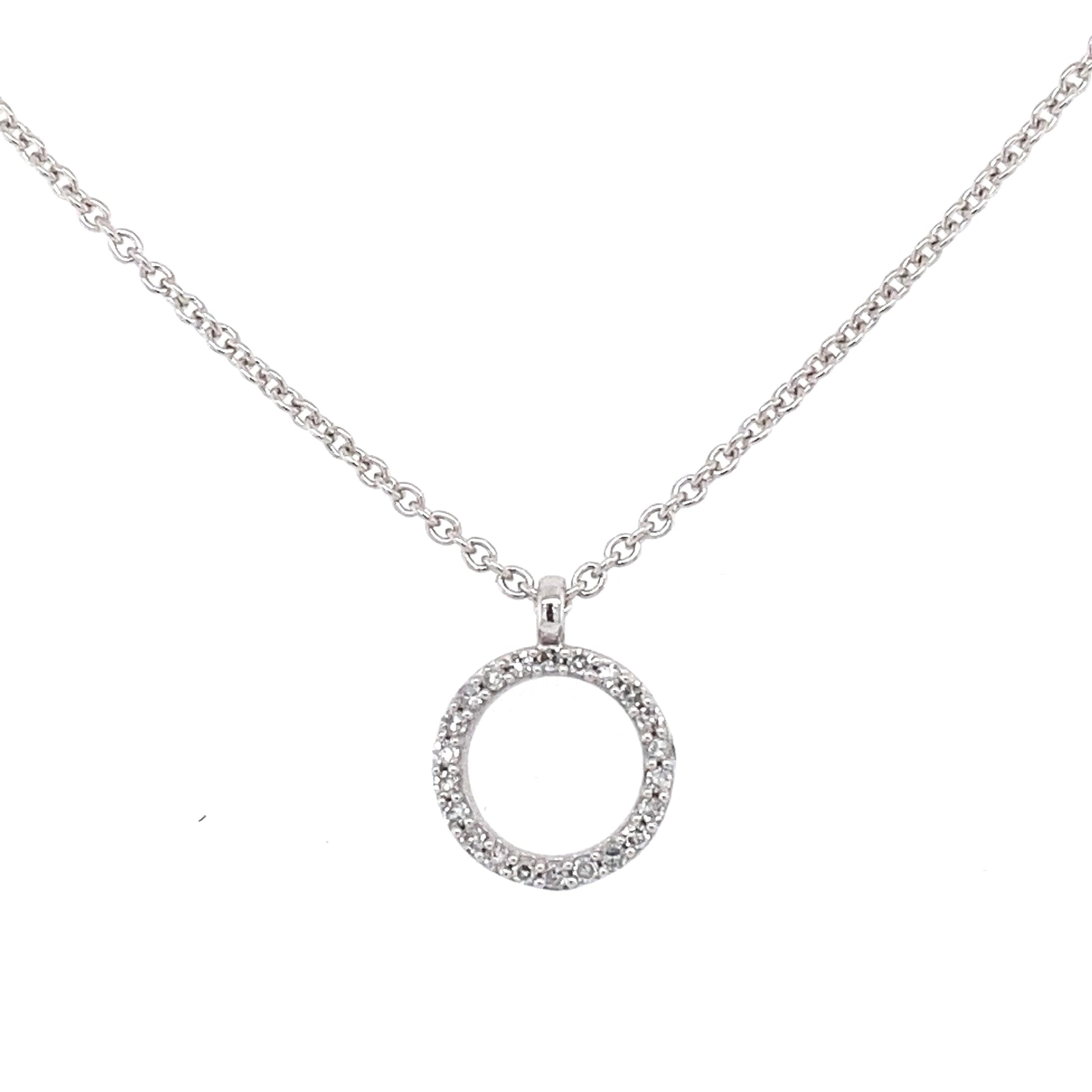 White Gold Diamond Circle Pendant  Gardiner Brothers