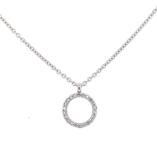 White Gold Diamond Circle Pendant  Gardiner Brothers