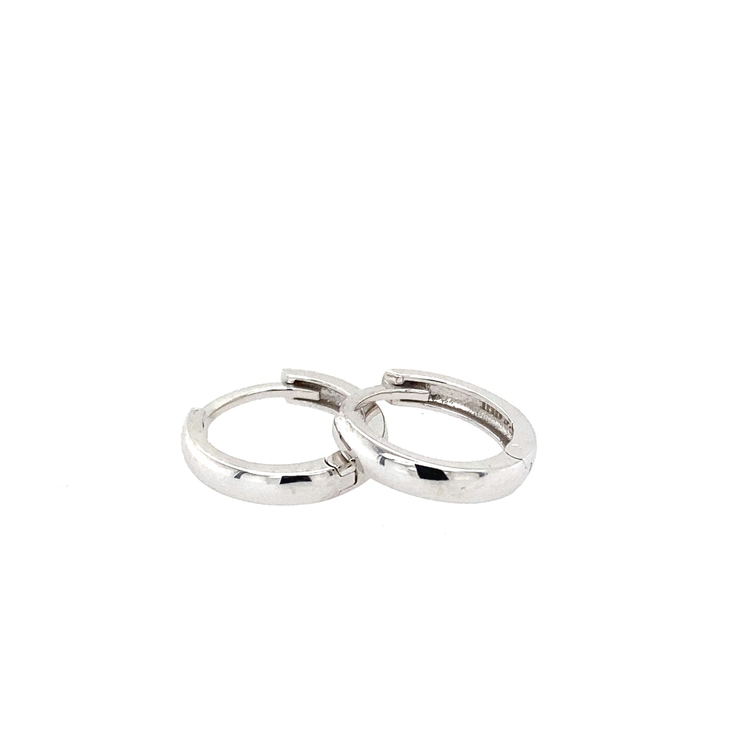 White Gold 'Huggie' Style Earrings  Gardiner Brothers