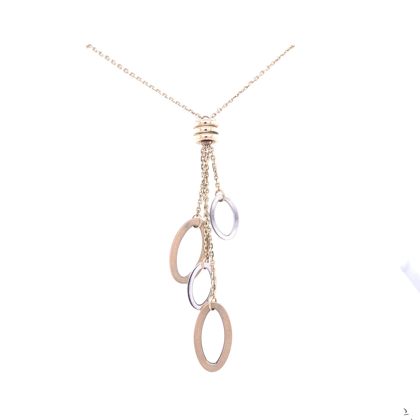 Gold Necklace With Drop 2 Tone Links  Gardiner Brothers