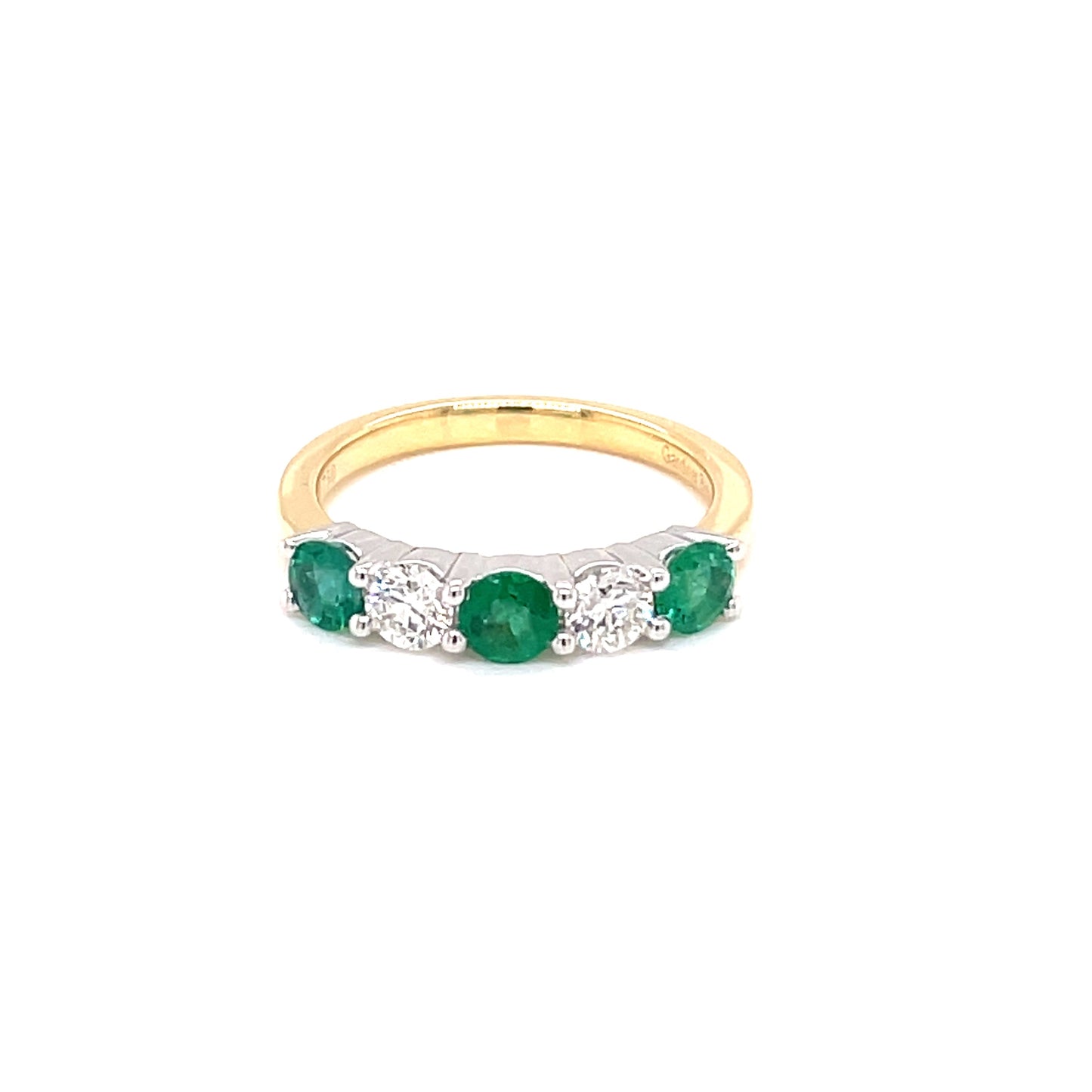 Emerald and Diamond 5 Stone Eternity Ring  Gardiner Brothers