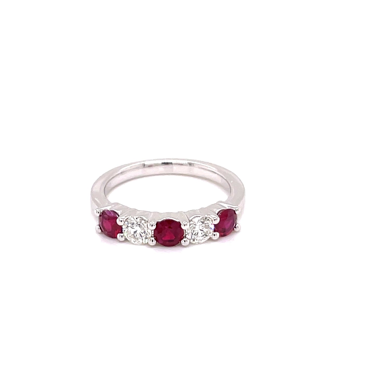 Ruby and Diamond 5 Stone Eternity Style Ring  Gardiner Brothers