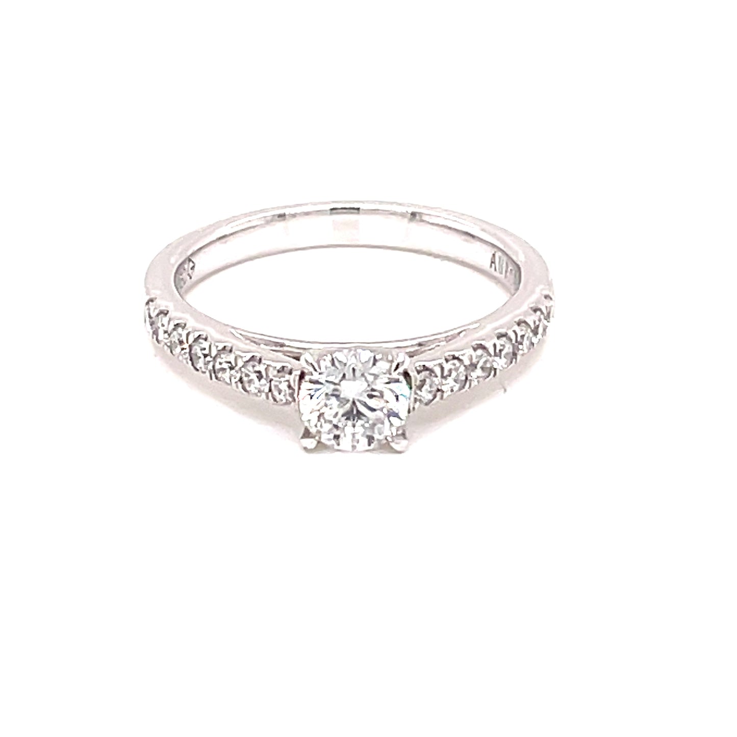 Aurora Cut Diamond Solitaire With Diamond Set Shoulders - 0.70cts  Gardiner Brothers