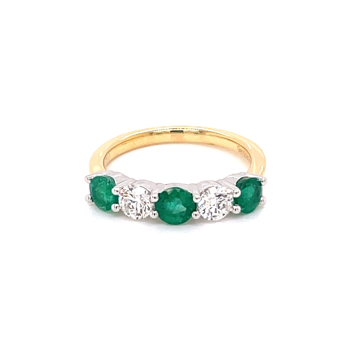 Emerald and Diamond 5 Stone Ring  Gardiner Brothers