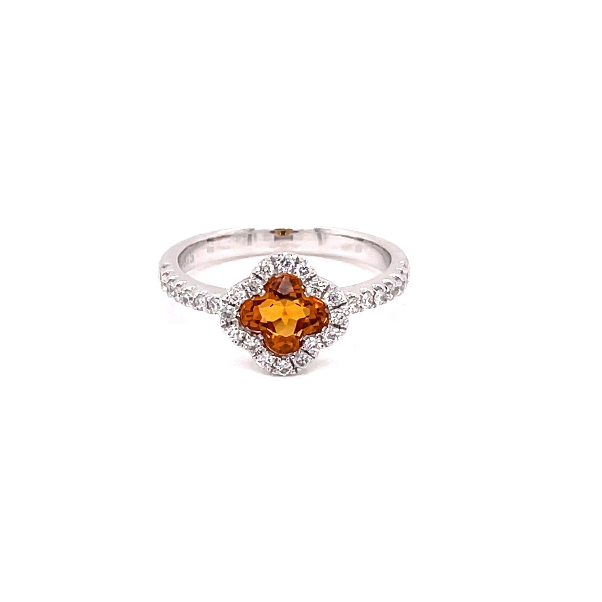 Citrine and Diamond Halo Style Ring  Gardiner Brothers