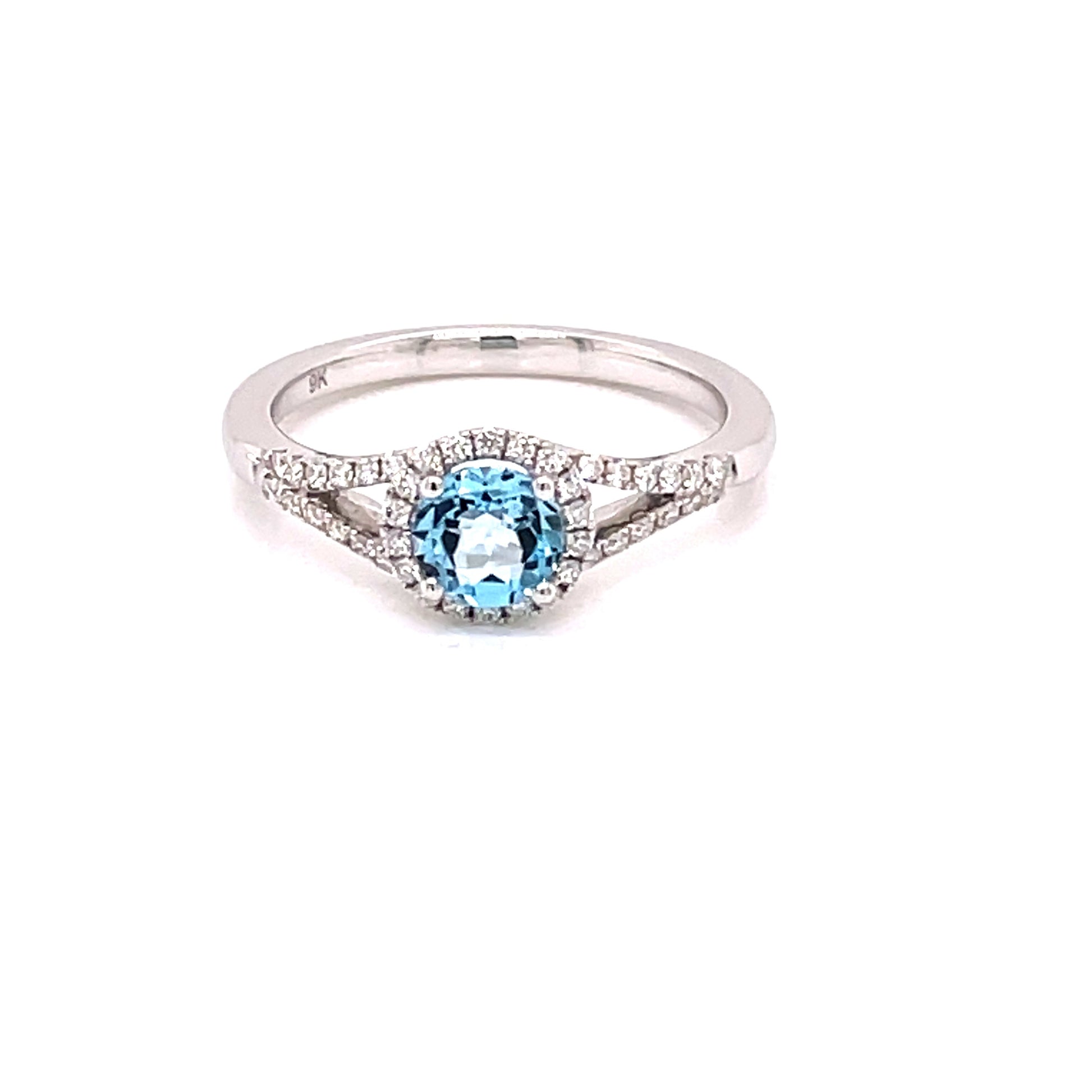 Topaz and Diamond Halo Ring  Gardiner Brothers