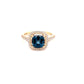 London Blue Topaz and Diamond Halo Ring  Gardiner Brothers