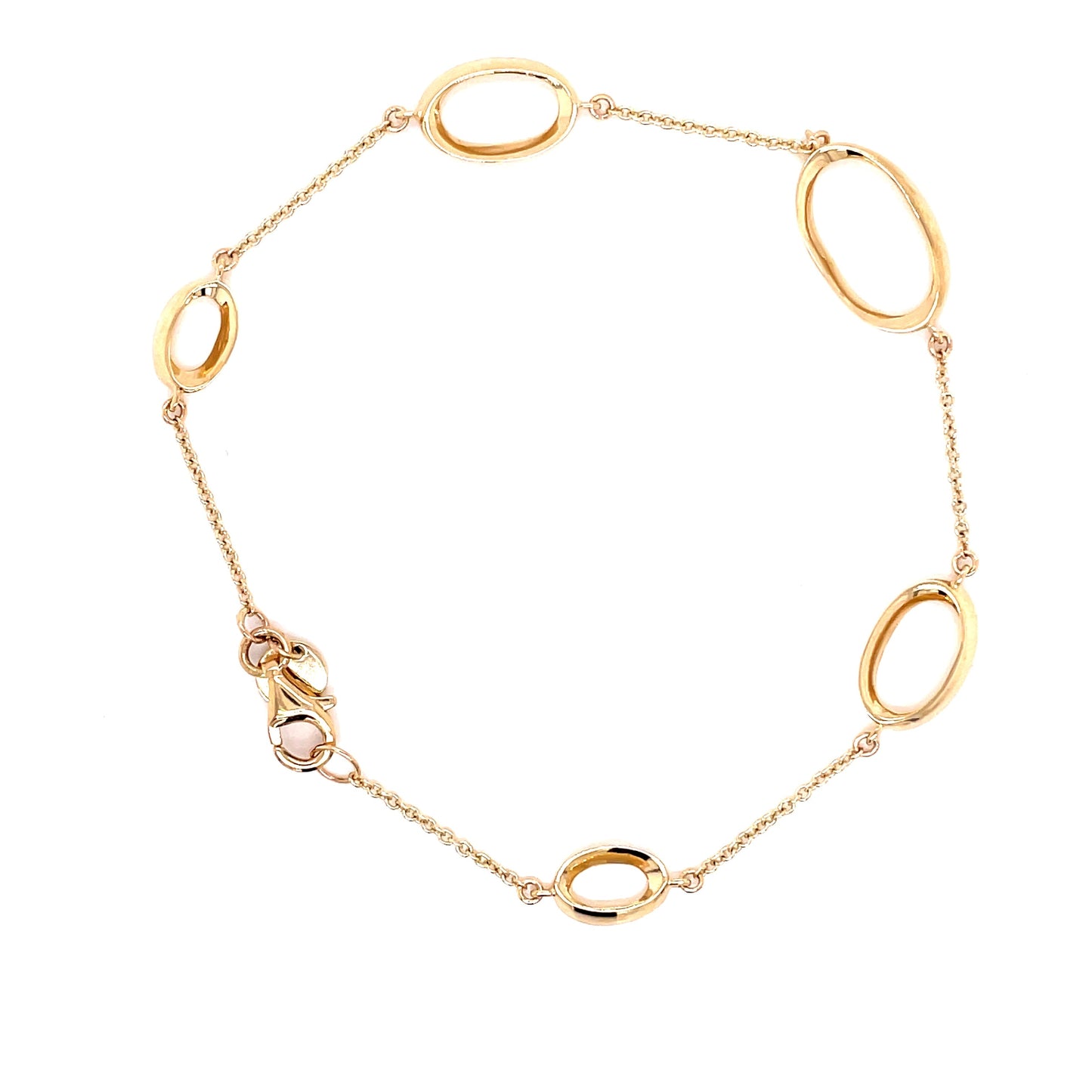 Yellow Gold Ovals Link Bracelet.  Gardiner Brothers