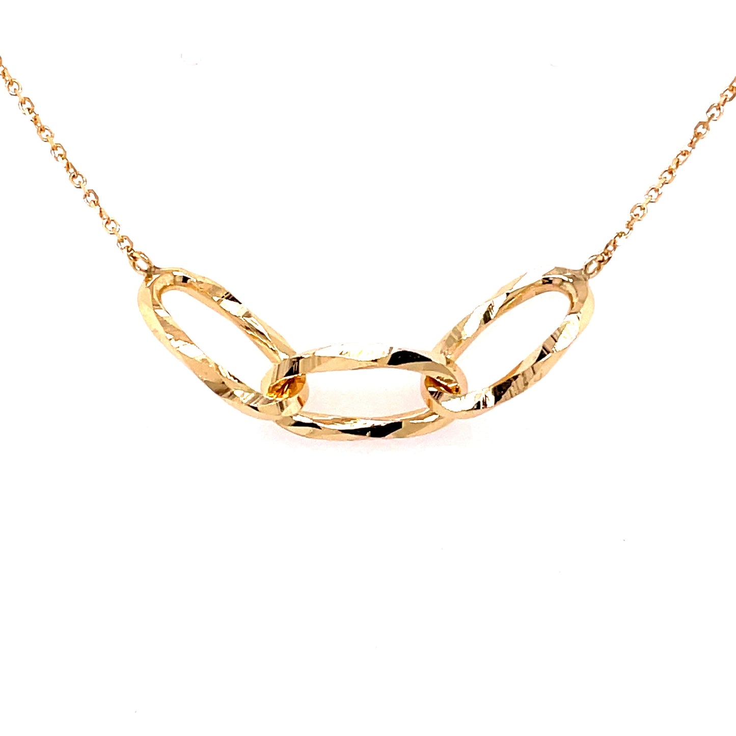 Yellow Gold 3 Oblong Link Pendant  Gardiner Brothers