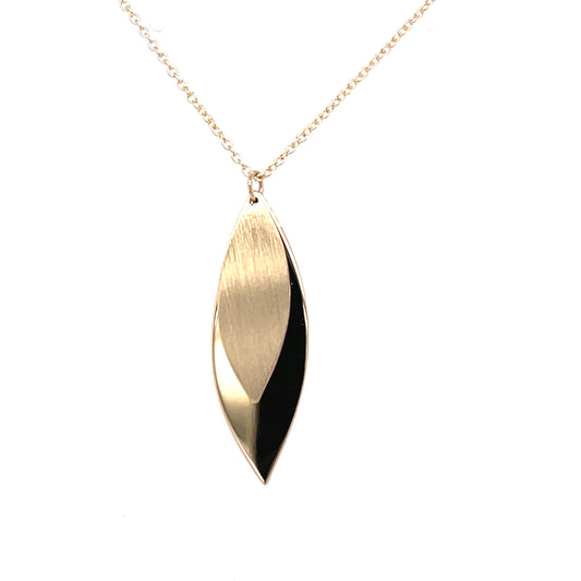 Yellow Gold Double Leaf Pendant  Gardiner Brothers