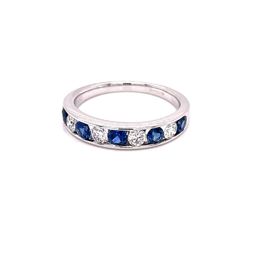 Sapphire and Diamond 9 Stone Eternity Ring  Gardiner Brothers