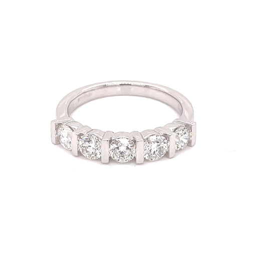 Round Brilliant Cut Diamond 5 Stone Eternity Ring - 1.00cts  Gardiner Brothers