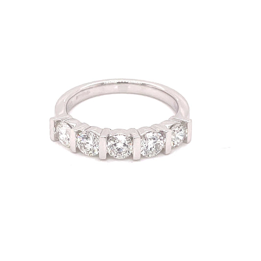 Round Brilliant Cut Diamond 5 Stone Eternity Ring - 0.75cts  Gardiner Brothers