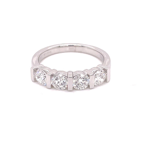 Round Brilliant Cut Diamond 4 Stone Eternity Ring - 1.00cts  Gardiner Brothers