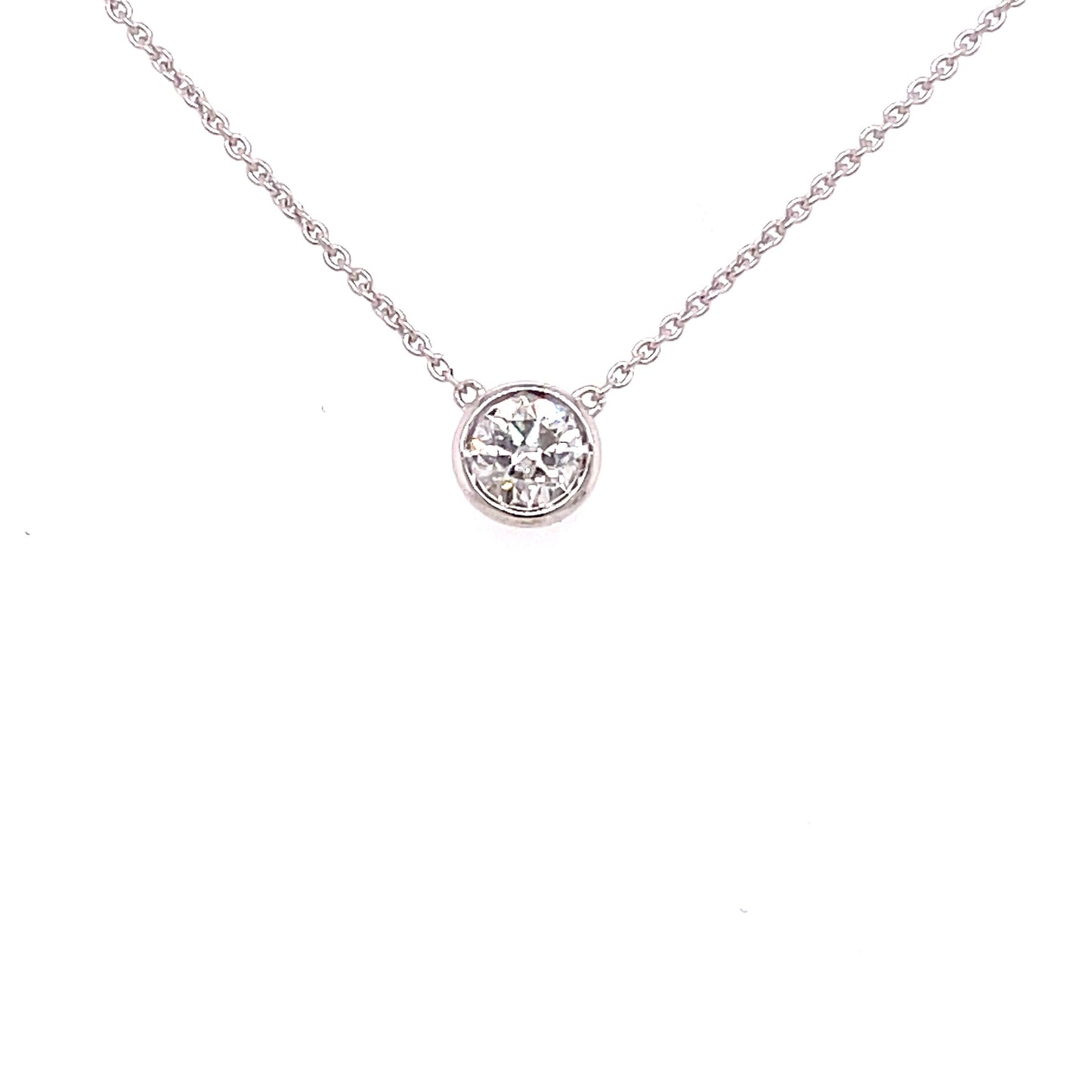 Round Brilliant Cut Rub-over Style Diamond Pendant - 0.50cts  Gardiner Brothers