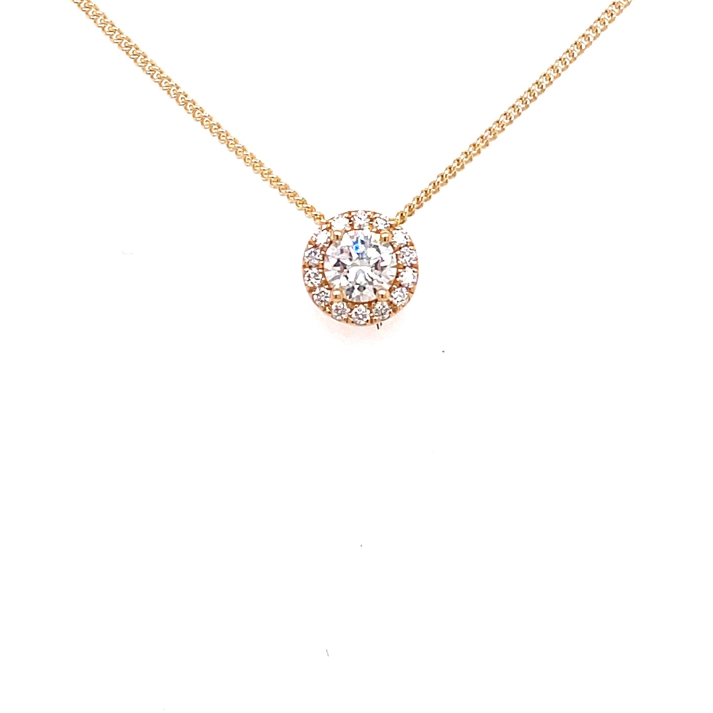 Round Brilliant Cut Diamond Halo Style Pendant  Gardiner Brothers