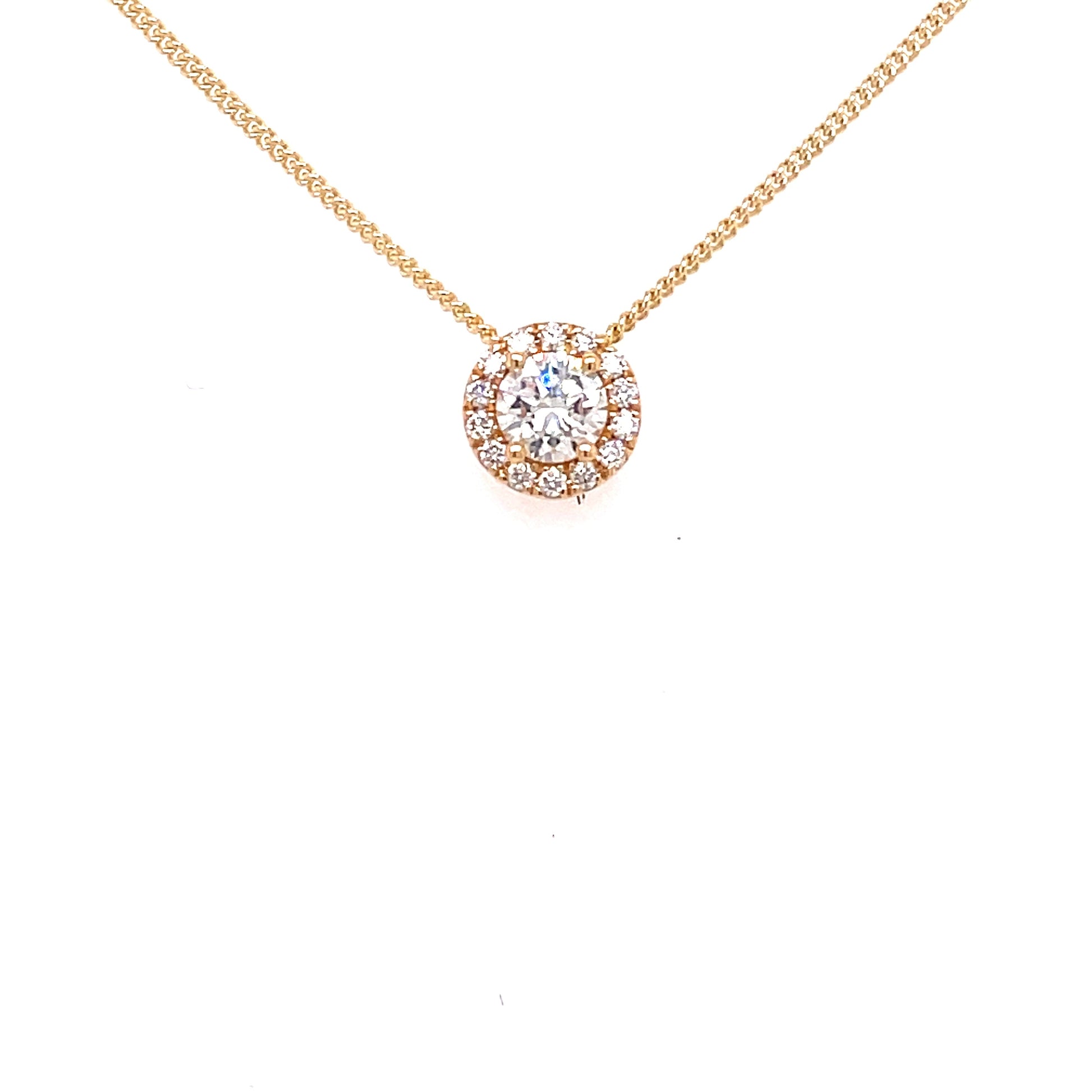 Round Brilliant Cut Diamond Halo Style Pendant  Gardiner Brothers