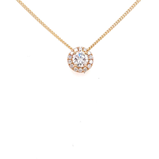 Round Brilliant Cut Diamond Halo Style Pendant  Gardiner Brothers