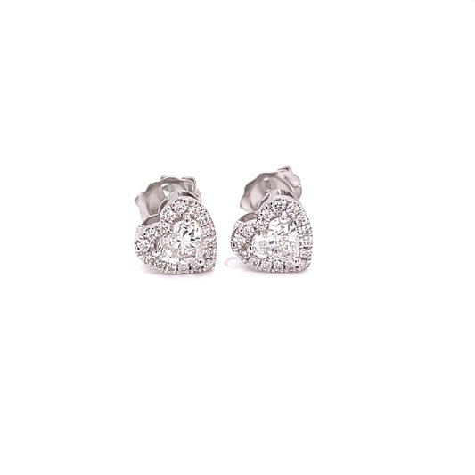 Heart Shaped Diamond Halo Style Earrings  Gardiner Brothers