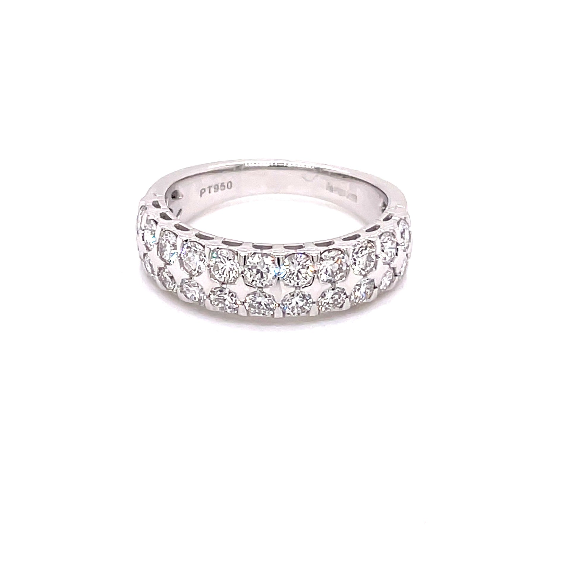 Round Brilliant Cut Diamond, Double Row Dress Ring  Gardiner Brothers   