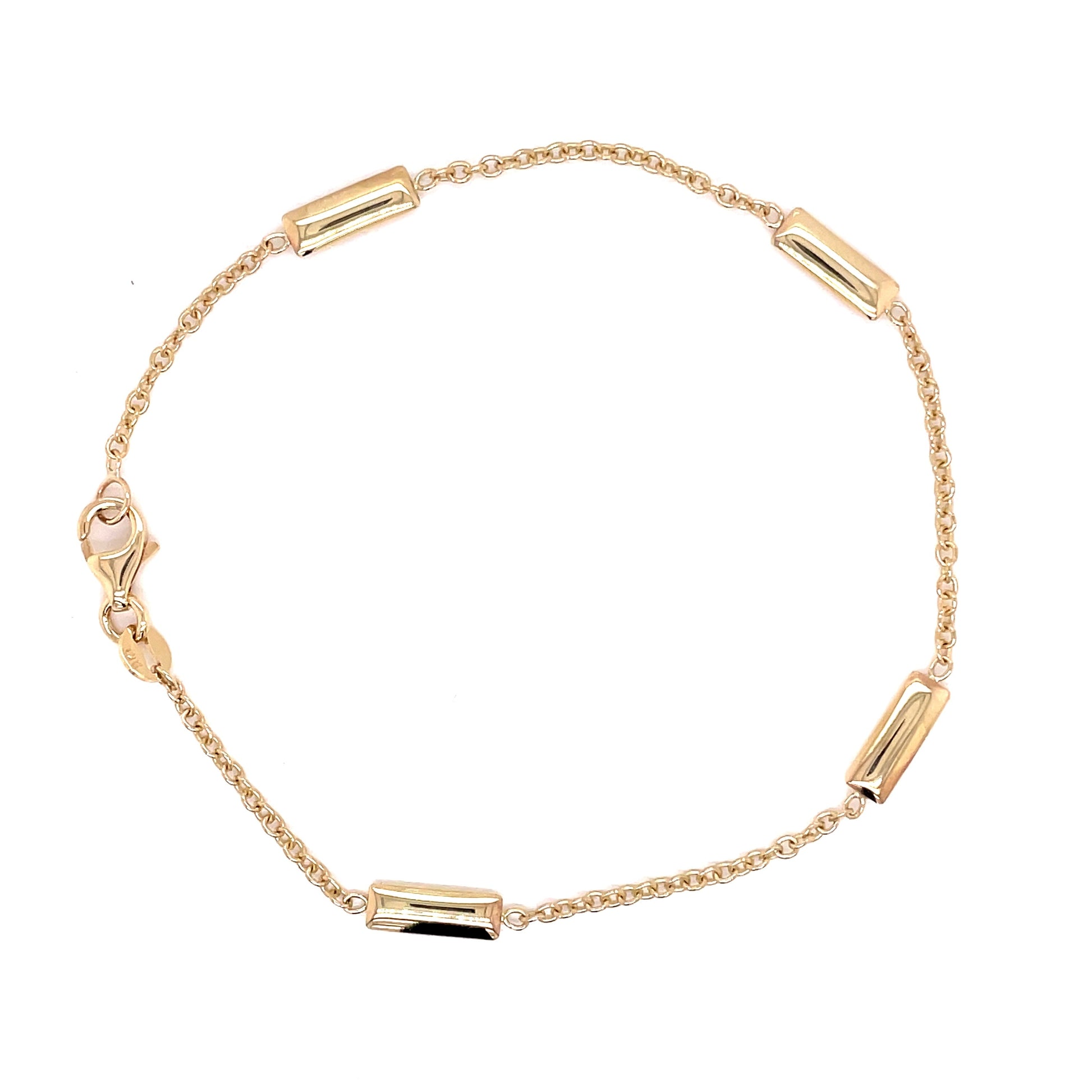 Yellow Gold Bar Link Bracelet  Gardiner Brothers