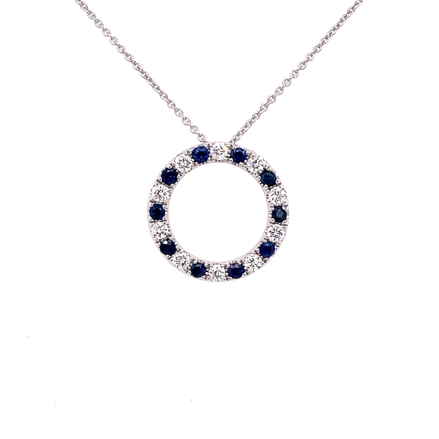 Sapphire and Diamond Circle Pendant  Gardiner Brothers