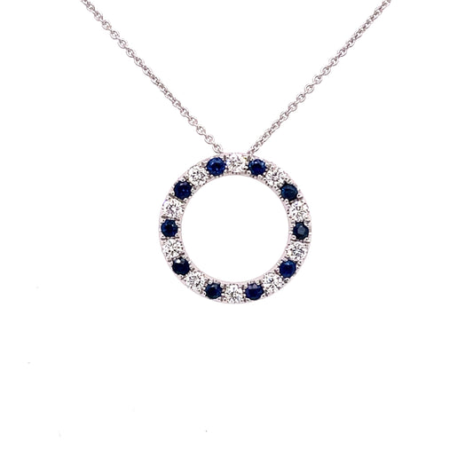 Sapphire and Diamond Circle Pendant  Gardiner Brothers