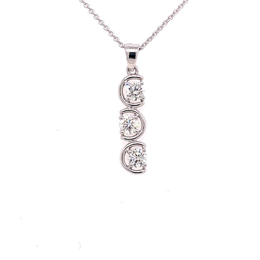 Round Brilliant Cut 3 Diamond Drop Pendant  Gardiner Brothers