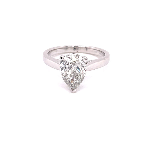 Pear Shaped Diamond Solitaire Ring - 2.01cts  Gardiner Brothers