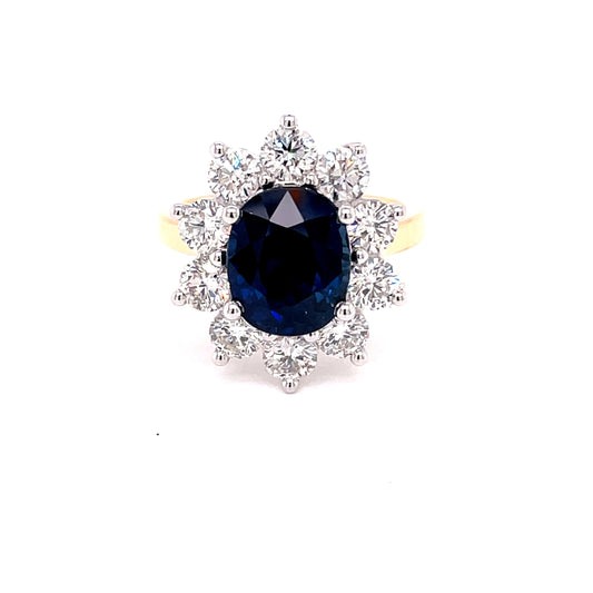 Sapphire and Diamond Cluster Style Ring  Gardiner Brothers