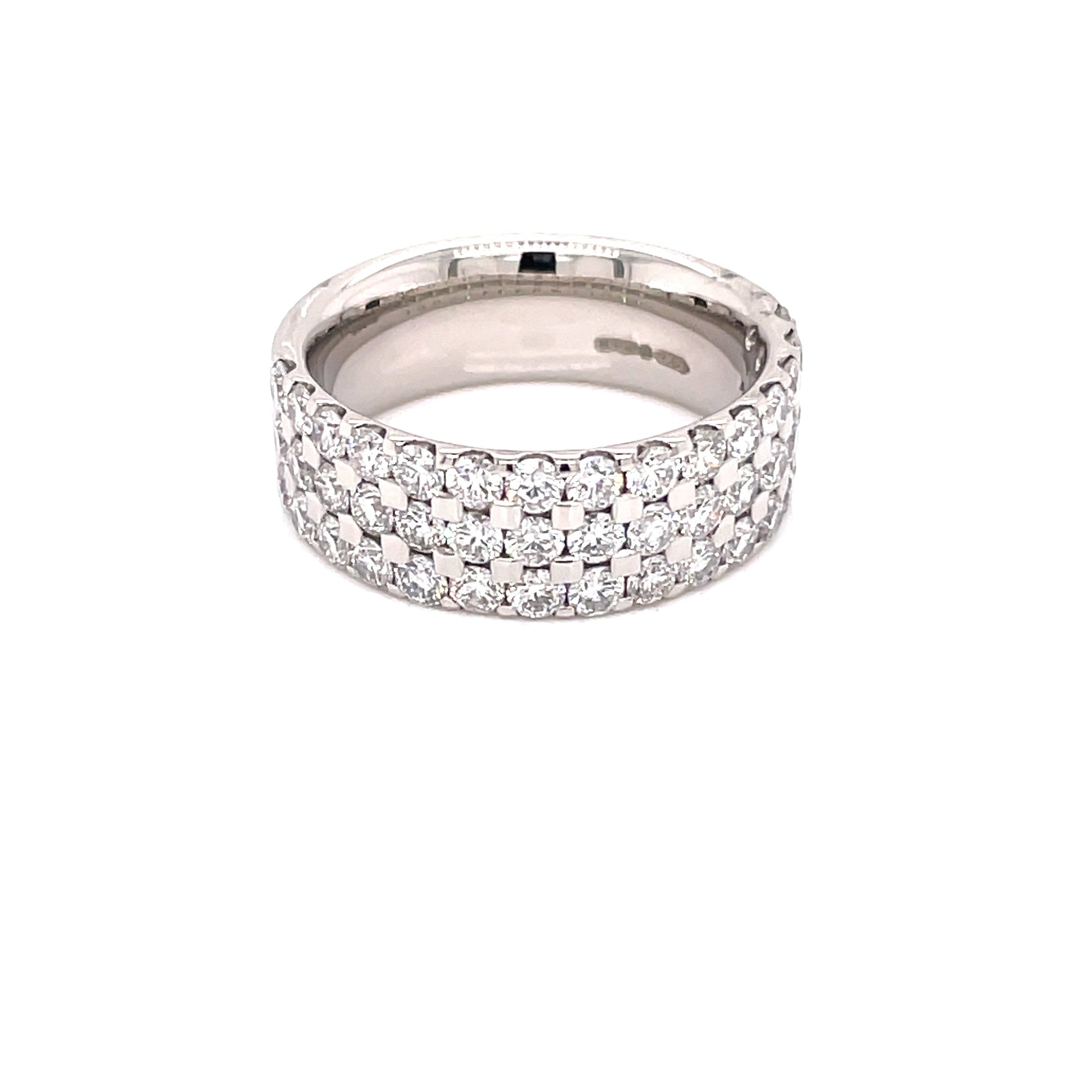 Round Brilliant Cut Diamond Triple Row Ring  Gardiner Brothers