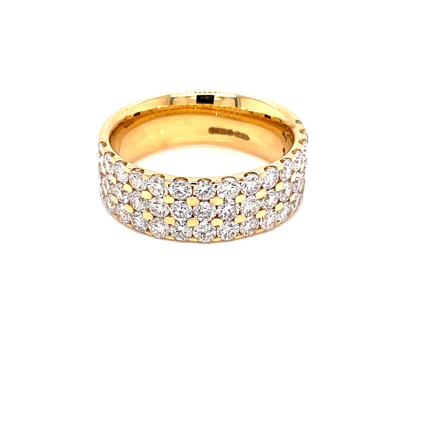 Round Brilliant Cut Diamond Triple Row Ring  Gardiner Brothers