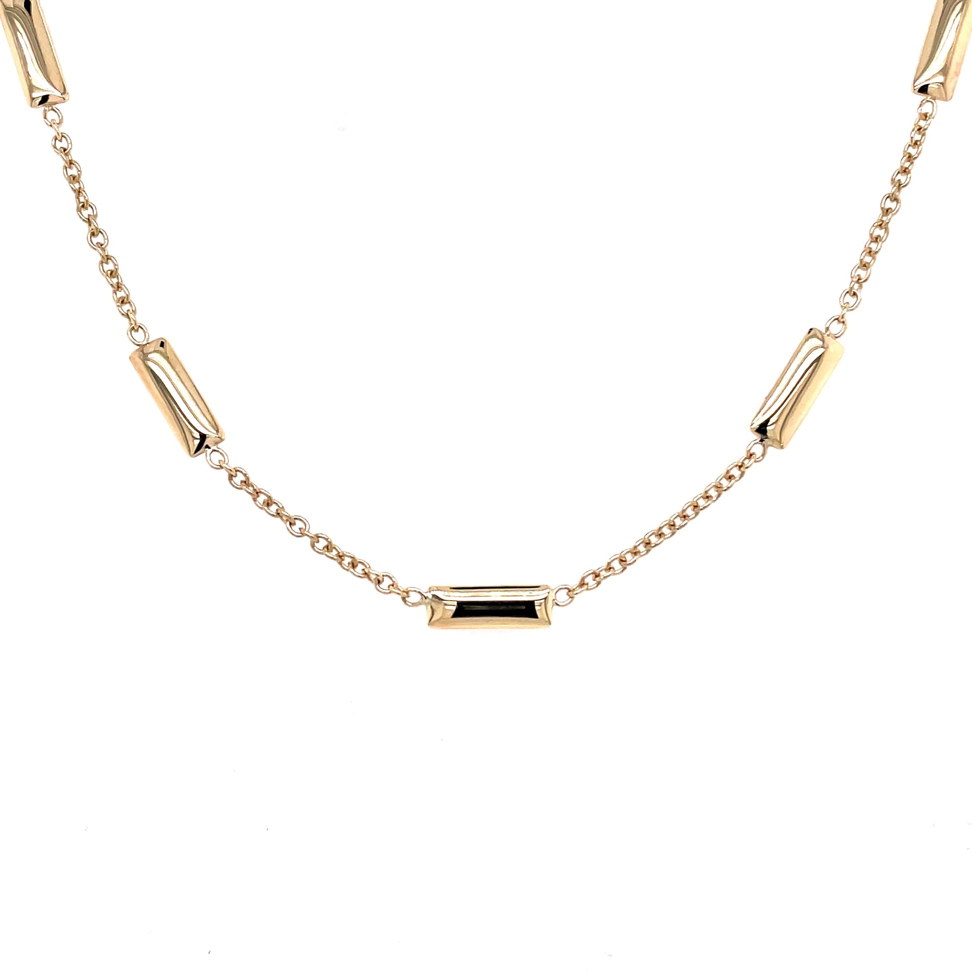 Yellow Gold Bar Link Necklace  Gardiner Brothers