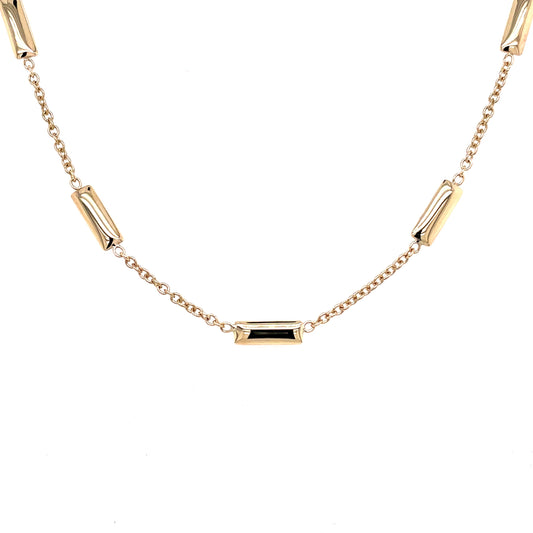 Yellow Gold Bar Link Necklace  Gardiner Brothers