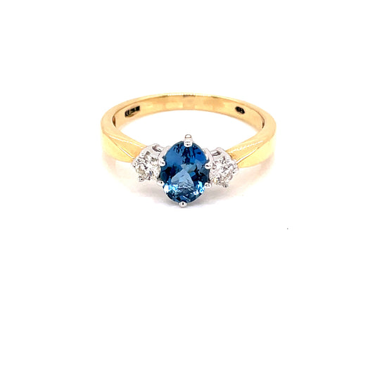 Aquamarine and Diamond 3 Stone Ring  Gardiner Brothers