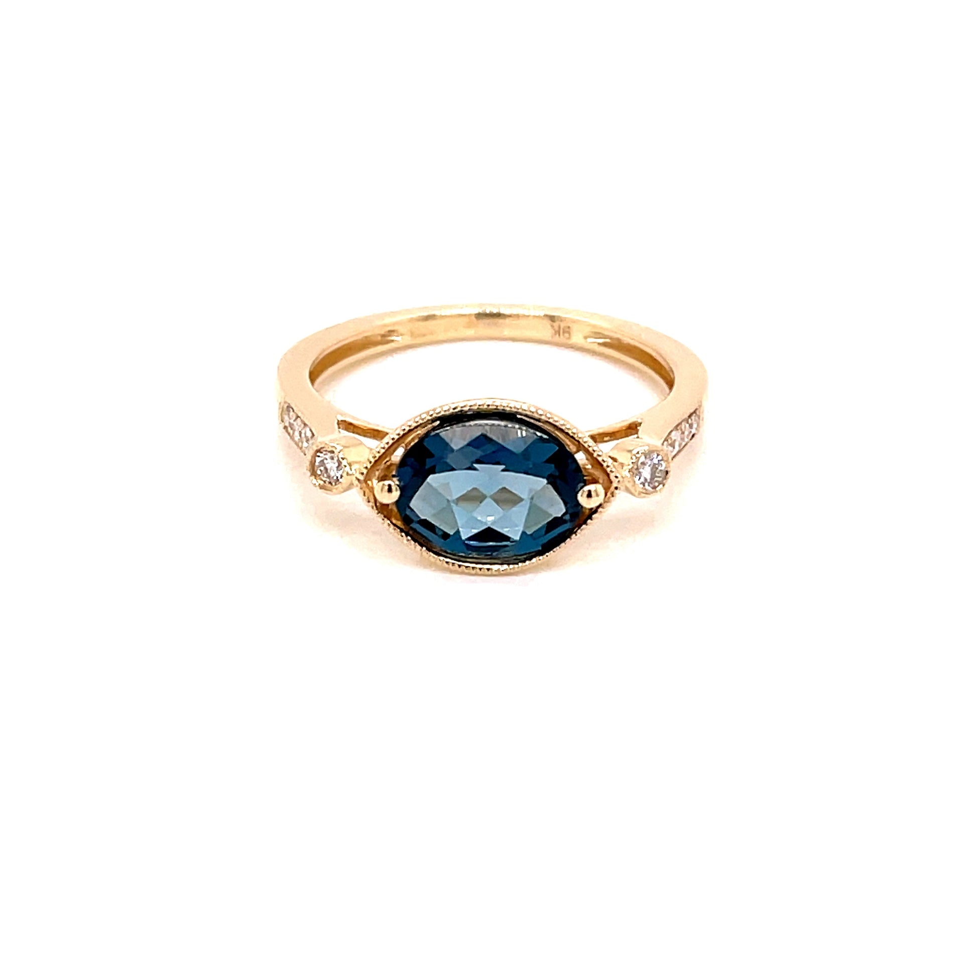 London Blue Topaz and Diamond Ring  Gardiner Brothers