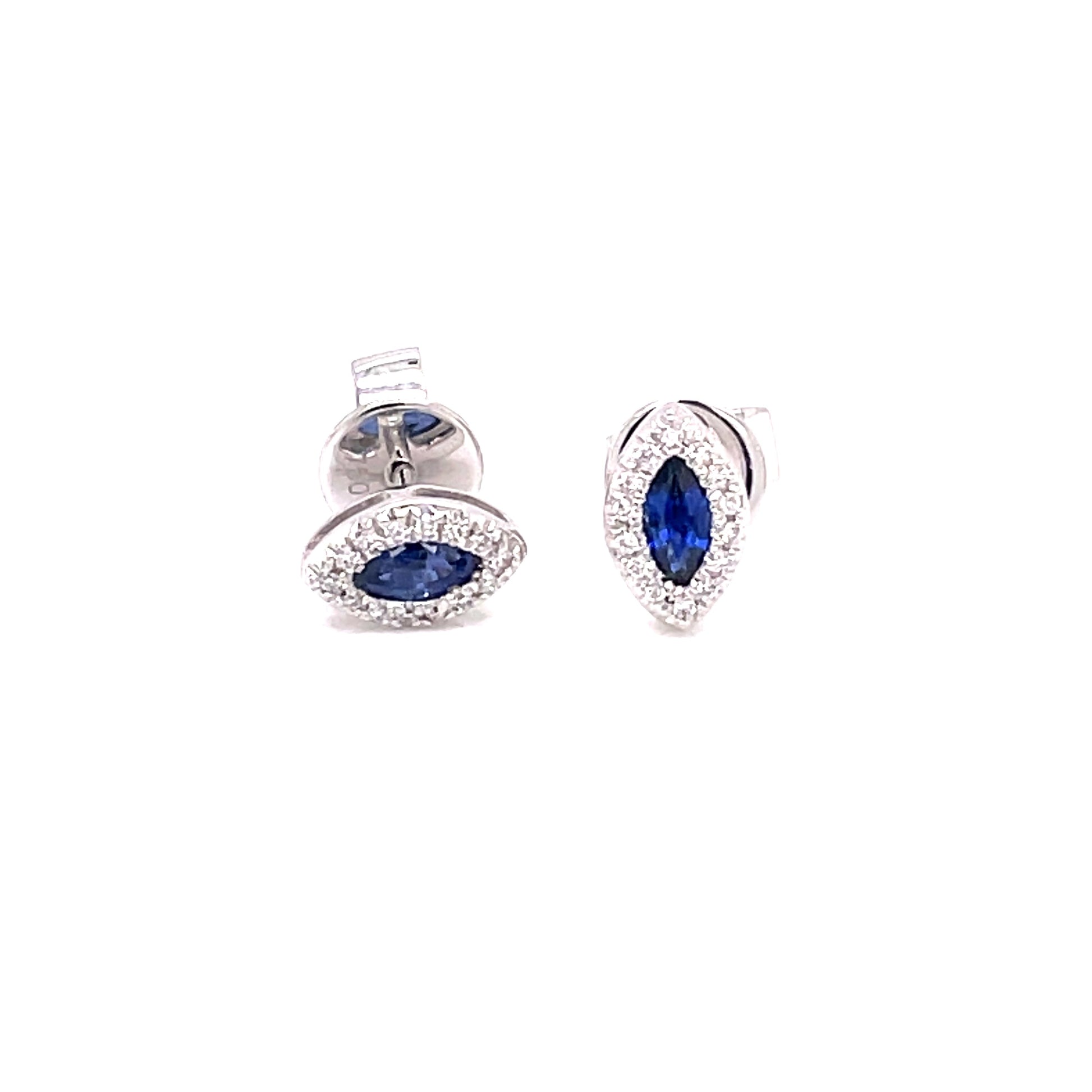 Sapphire and Diamond Marquise Shaped Earrings  Gardiner Brothers