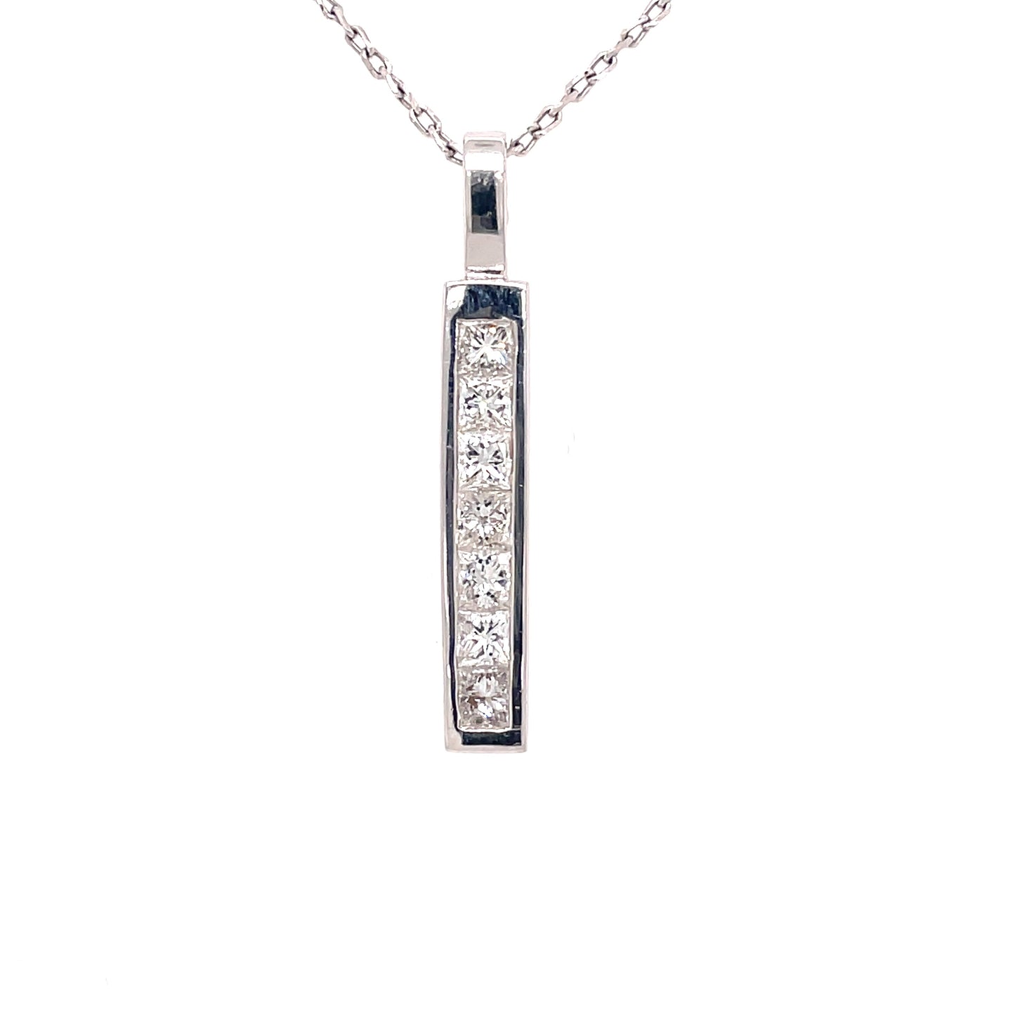 Princess Cut Diamond Stick Pendant - 1.70cts  Gardiner Brothers