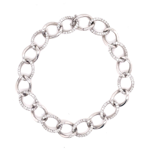 Round Brilliant Cut Diamond Curb Style Bracelet  Gardiner Brothers