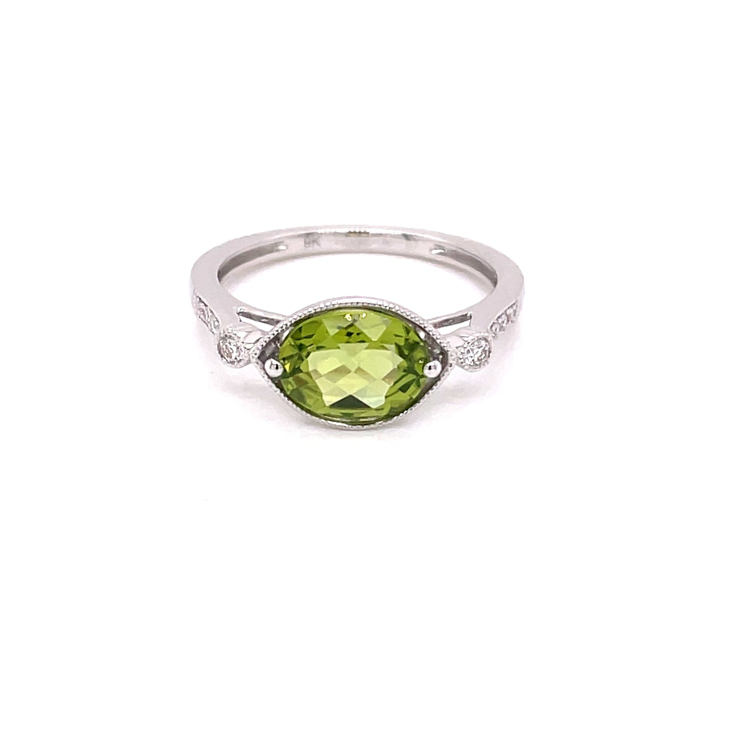 Peridot and Diamond Vintage Style Dress Ring  Gardiner Brothers