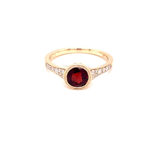 Garnet and Diamond Vintage Style Dress Ring  Gardiner Brothers